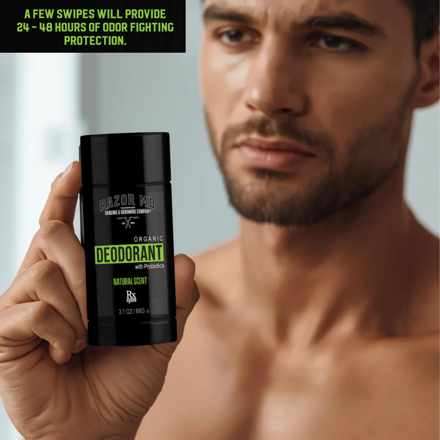 Organic, Aluminum-Free Deodorant with Probiotics - 3.1 oz - MADE IN USA