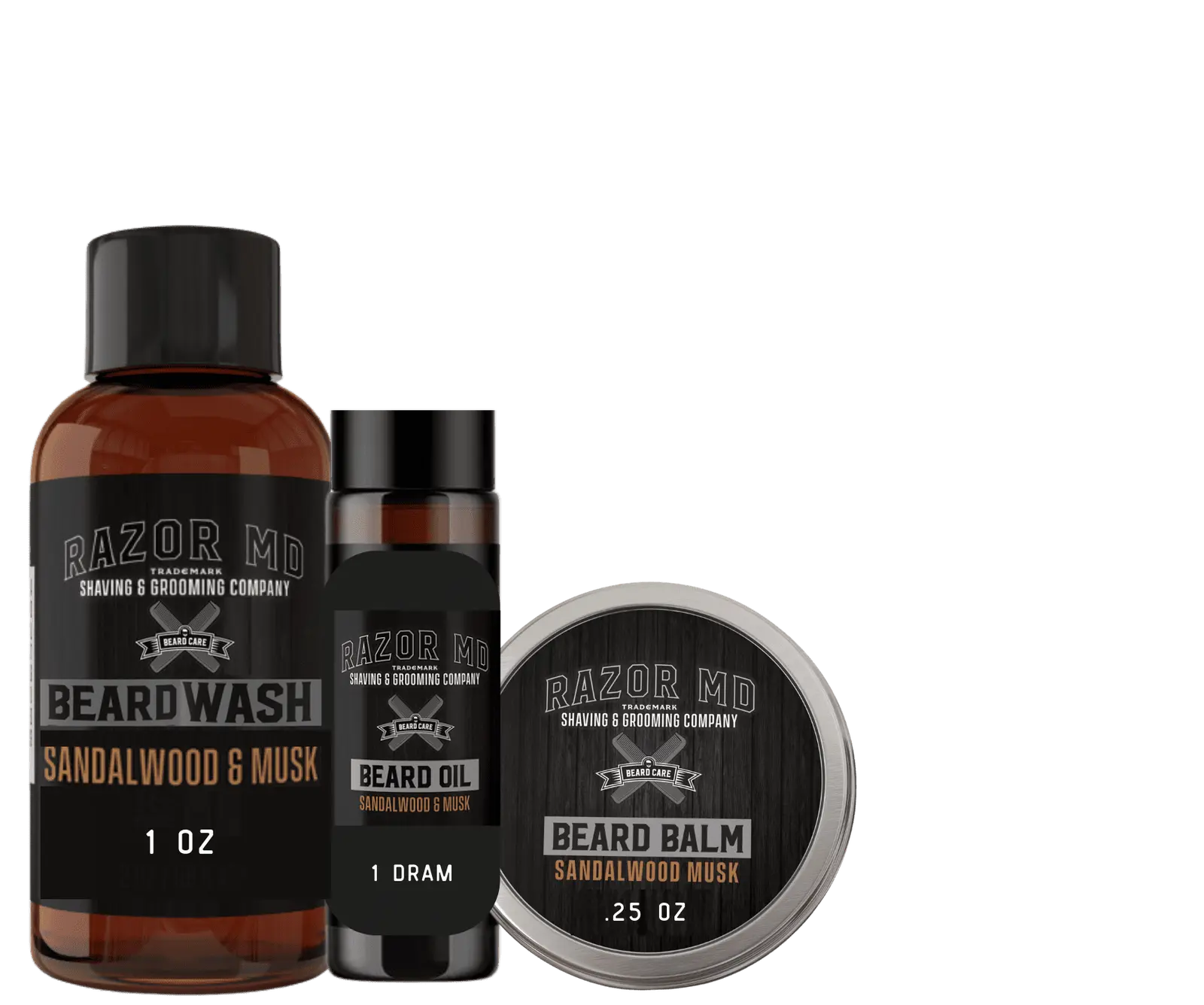 Beard Trio Sampler: Oil, Balm & Wash for Groomed Look