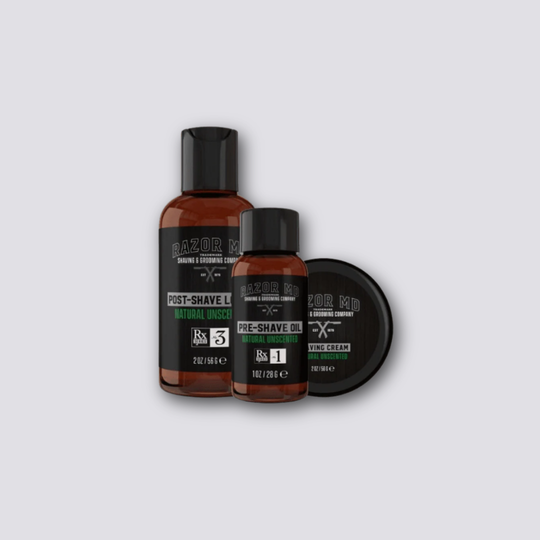Natural Unscented Travel Trio | Razor Md Natural Unscented Travel Trio
