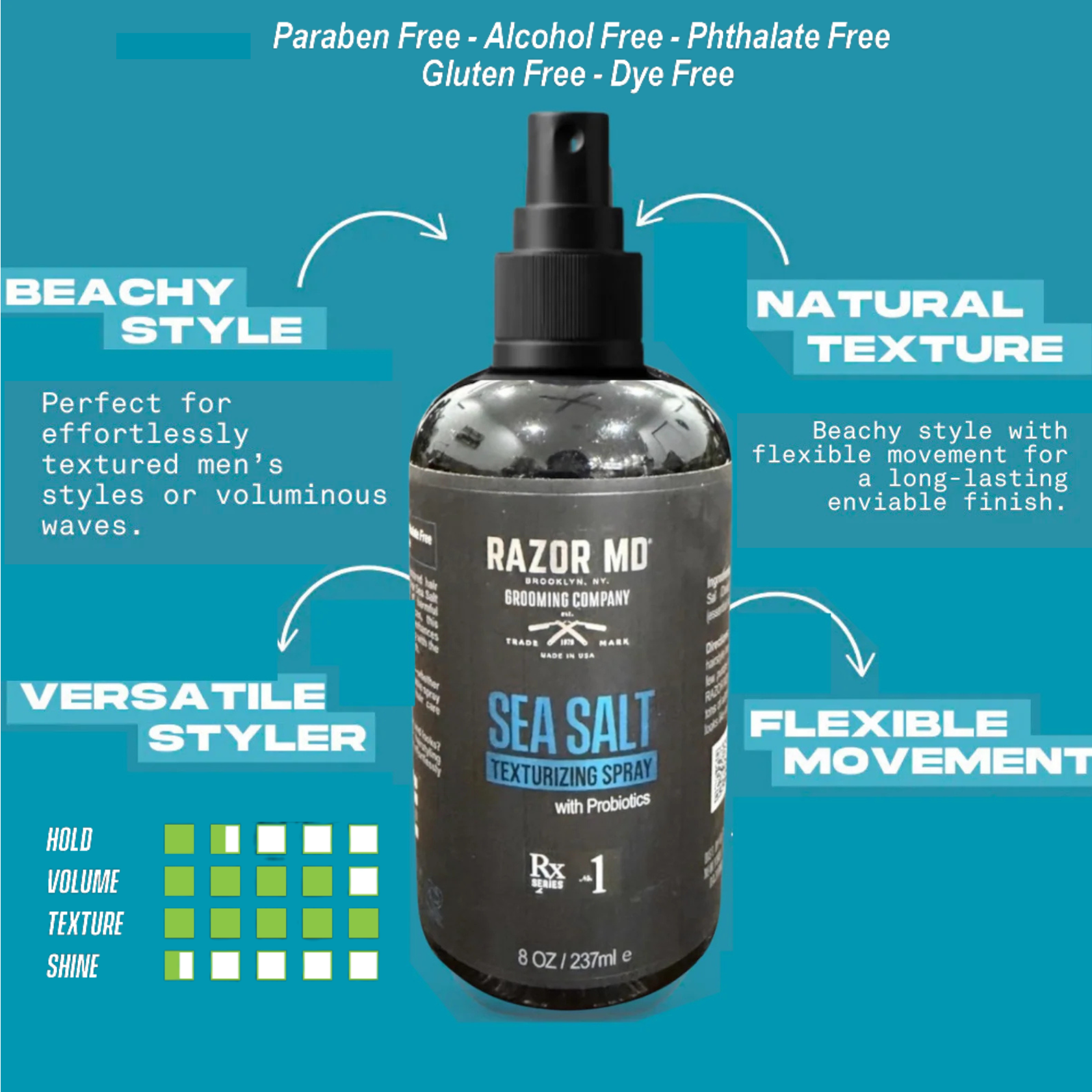 SEA SALT Texturizing Spray - with Probiotics - 8oz - MADE IN USA