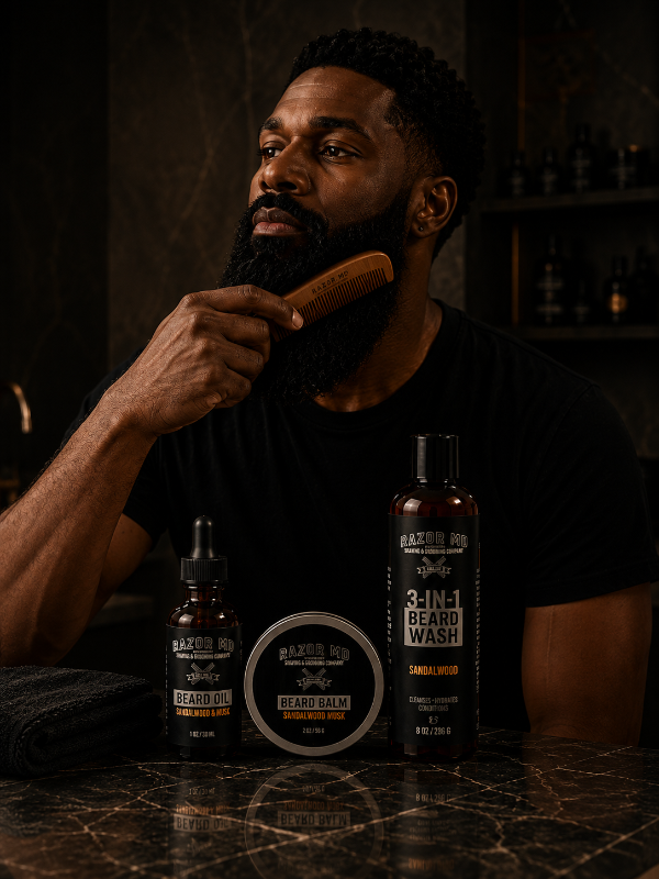 Paquete para barba y set de regalo - Sándalo