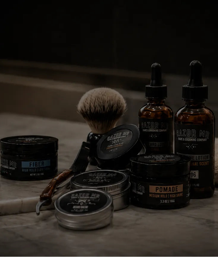 Brocha de afeitar de viaje RAZOR MD con mango negro (cabello sintético)